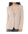 Giacca monopetto Donna a nido d'ape Beige