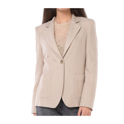 Giacca monopetto Donna a nido d'ape Beige