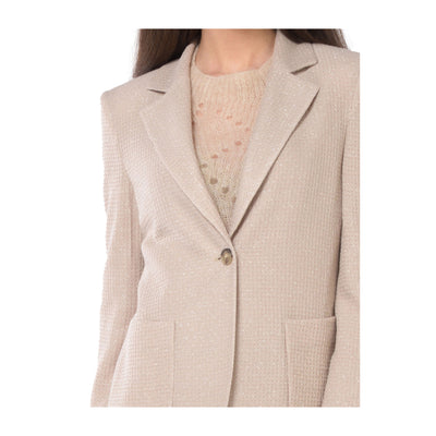 Giacca monopetto Donna a nido d'ape Beige