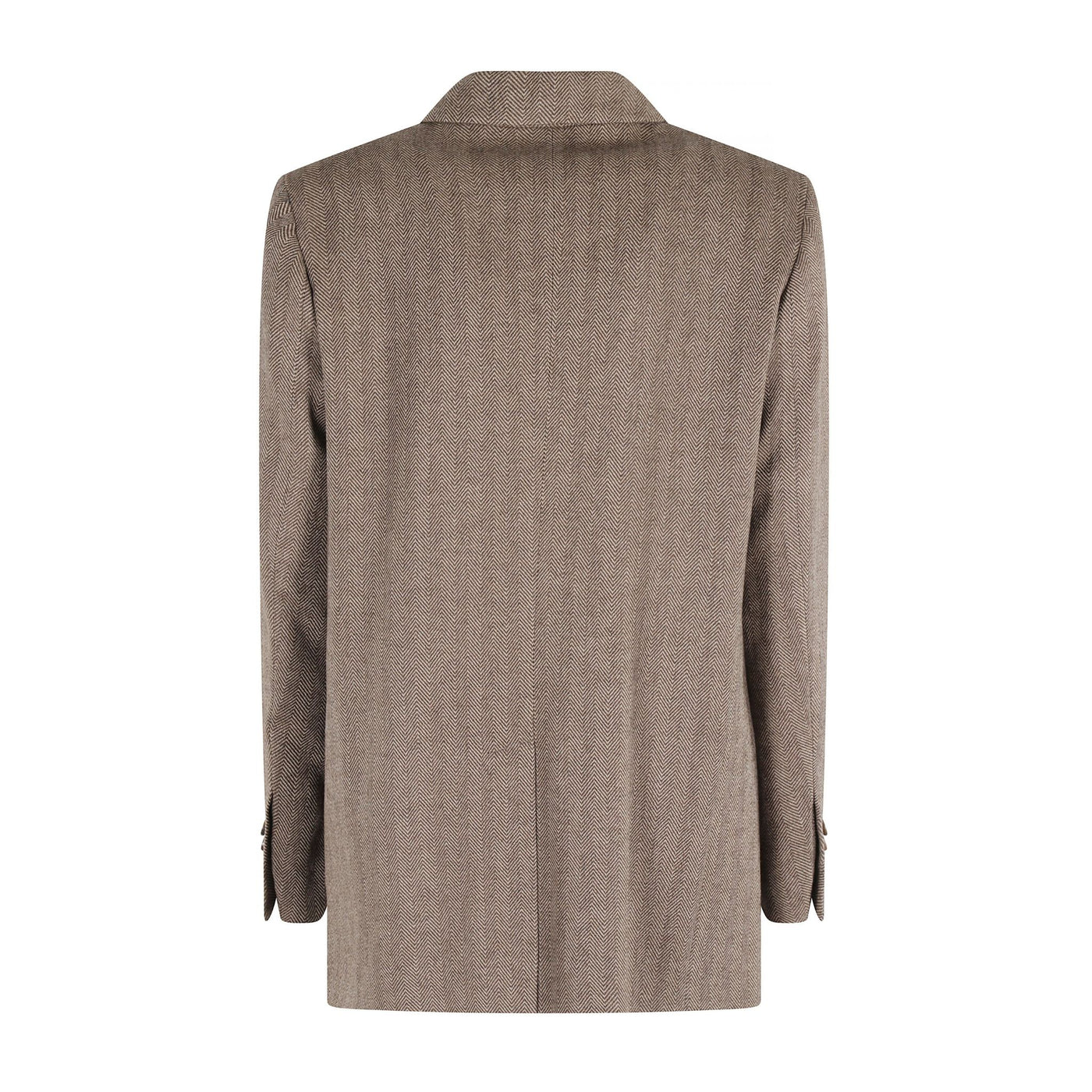 Blazer Donna in misto lana spigato, con patte laterali