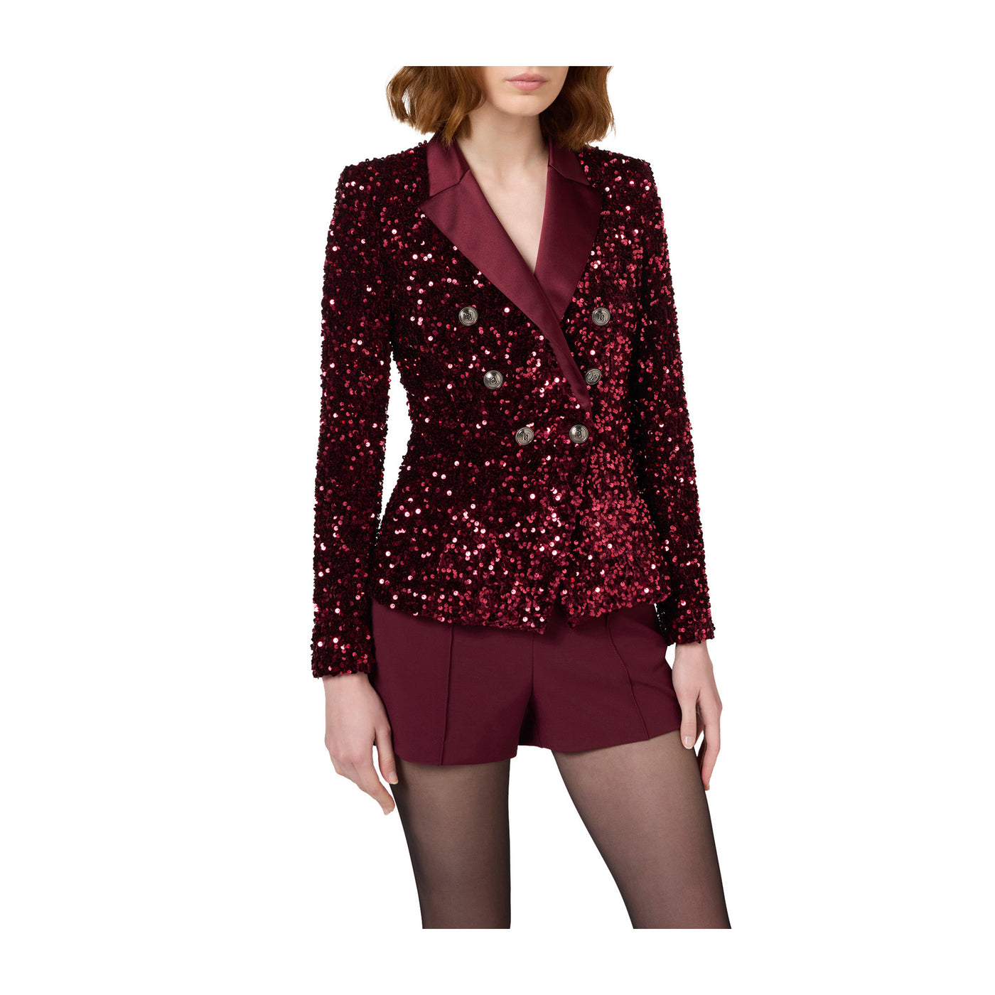 Blazer Donna Bordeaux con chiusura doppiopetto