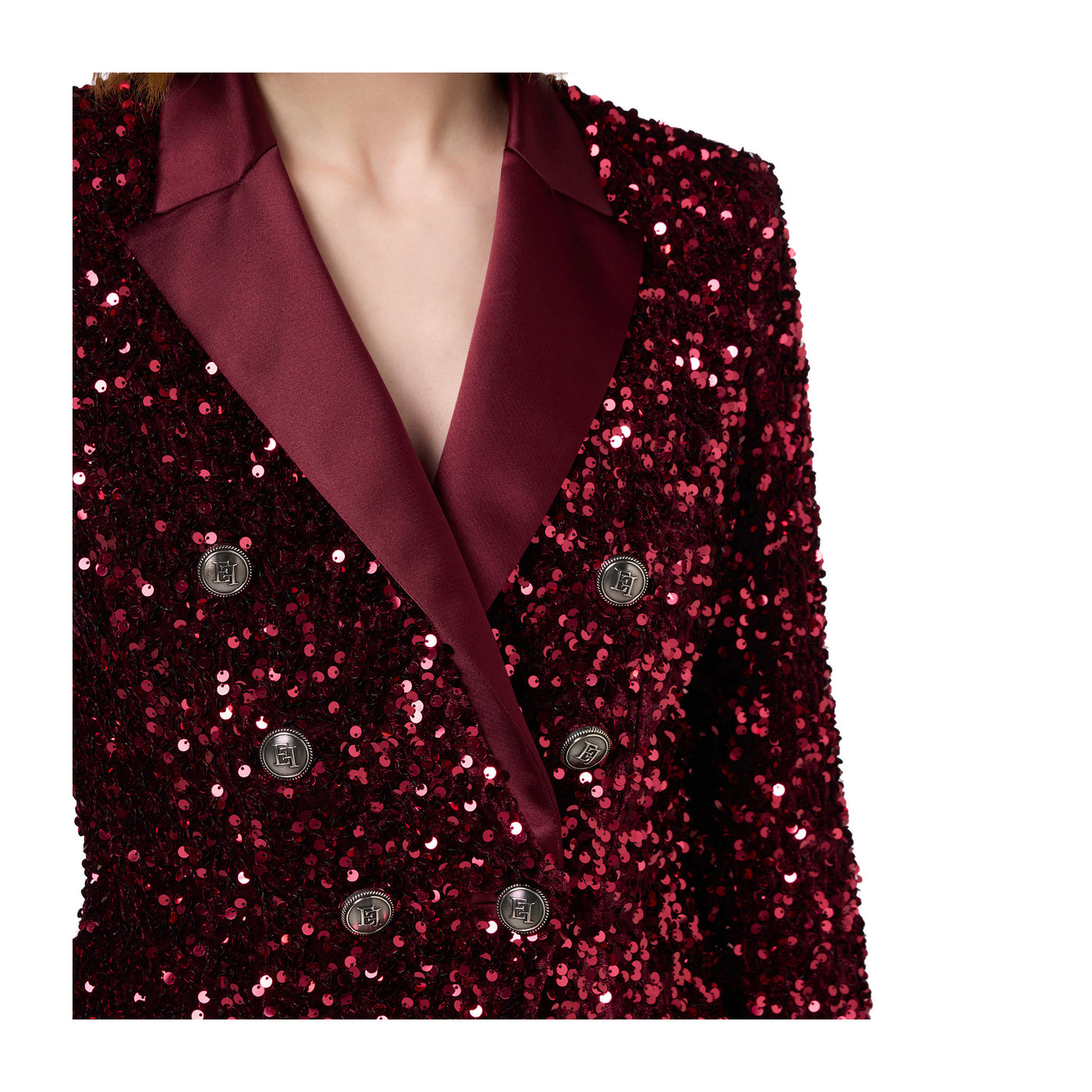 Blazer Donna Bordeaux con chiusura doppiopetto