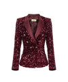 Blazer Donna Bordeaux con chiusura doppiopetto