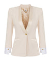 Blazer Donna con revers in raso e chiusura monopetto