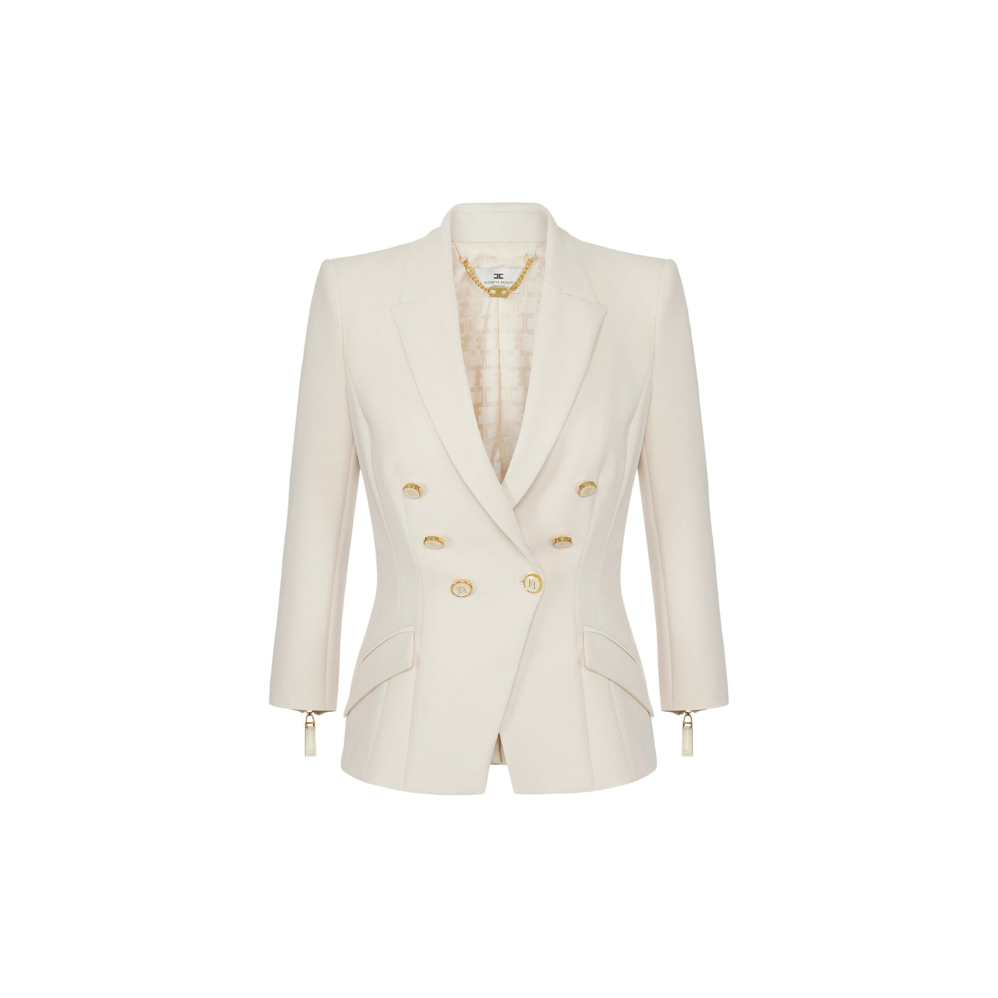 Acquista subito la Giacca Donna, con maniche a tre quarti, spalline imbottite e bottoni smaltati con logo firmata Elisabetta Franchi su Old England: vieni a scoprire tutta la collezione sul nostro sito