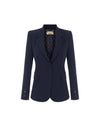 Giacca Donna Blu, monopetto, con morsetti
