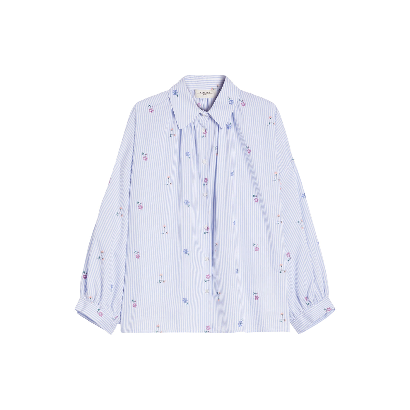 Camicia Donna a righe con fiori all over