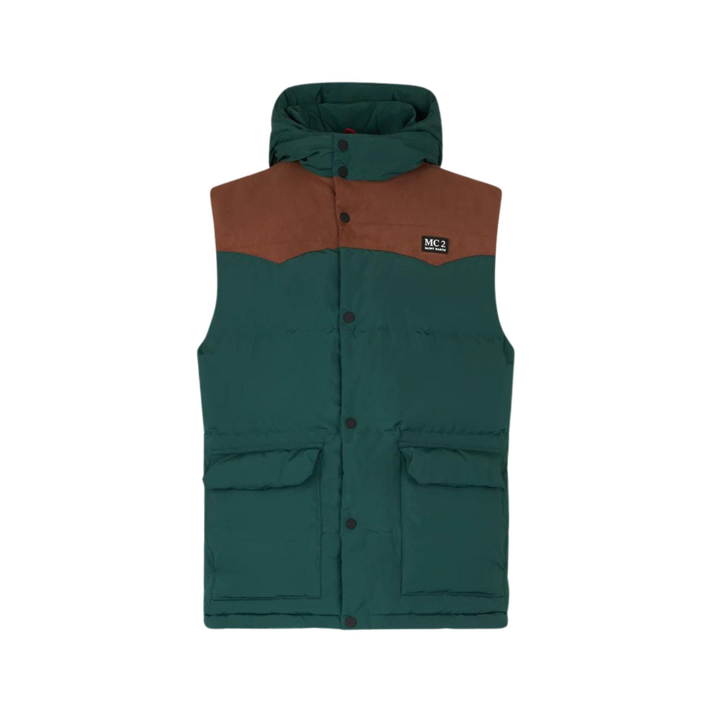 Gilet Uomo imbottito, con patte laterali e cappuccio