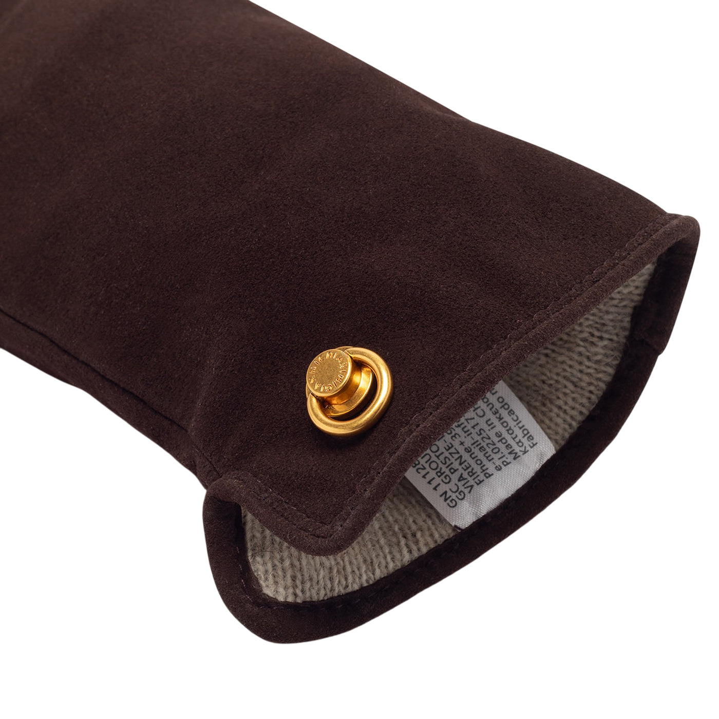 Guanti Donna in camoscio marrone dettaglio