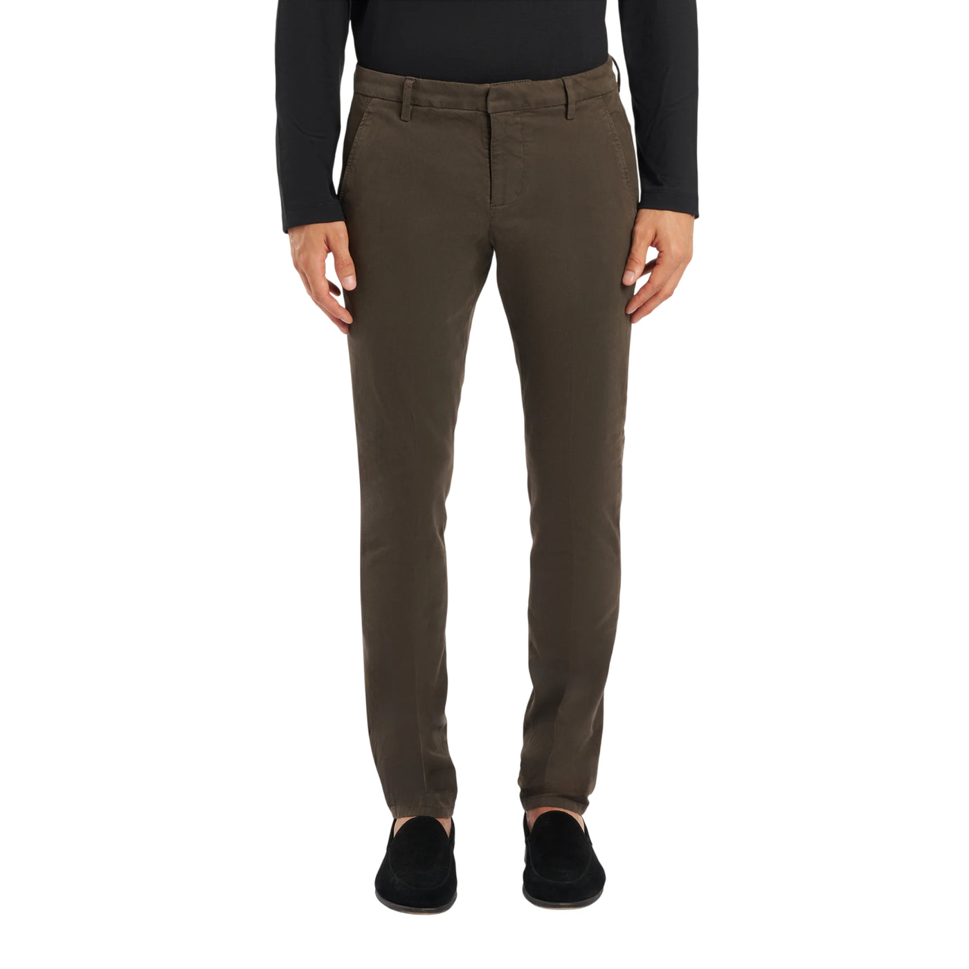 Pantaloni Uomo Gaubert Slim fit Verde scuro modello frontale