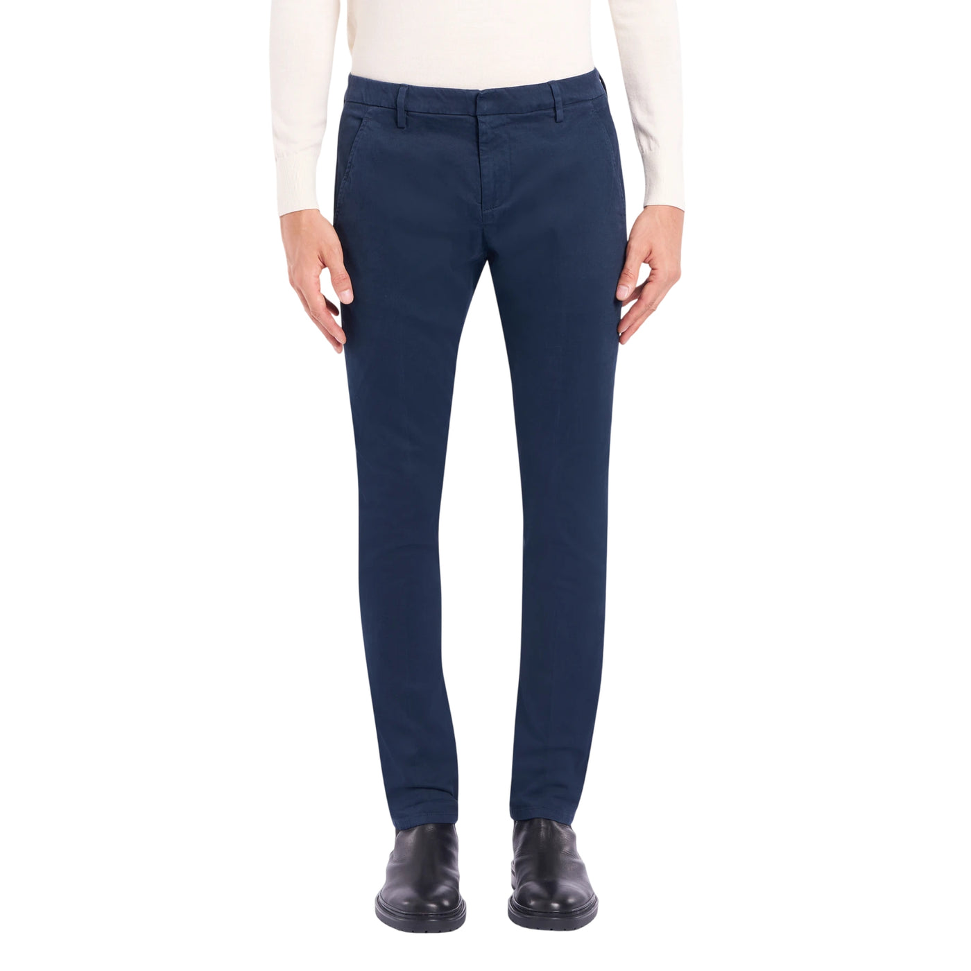 Pantaloni Uomo Gaubert Slim fit Blu scuro modello frontale