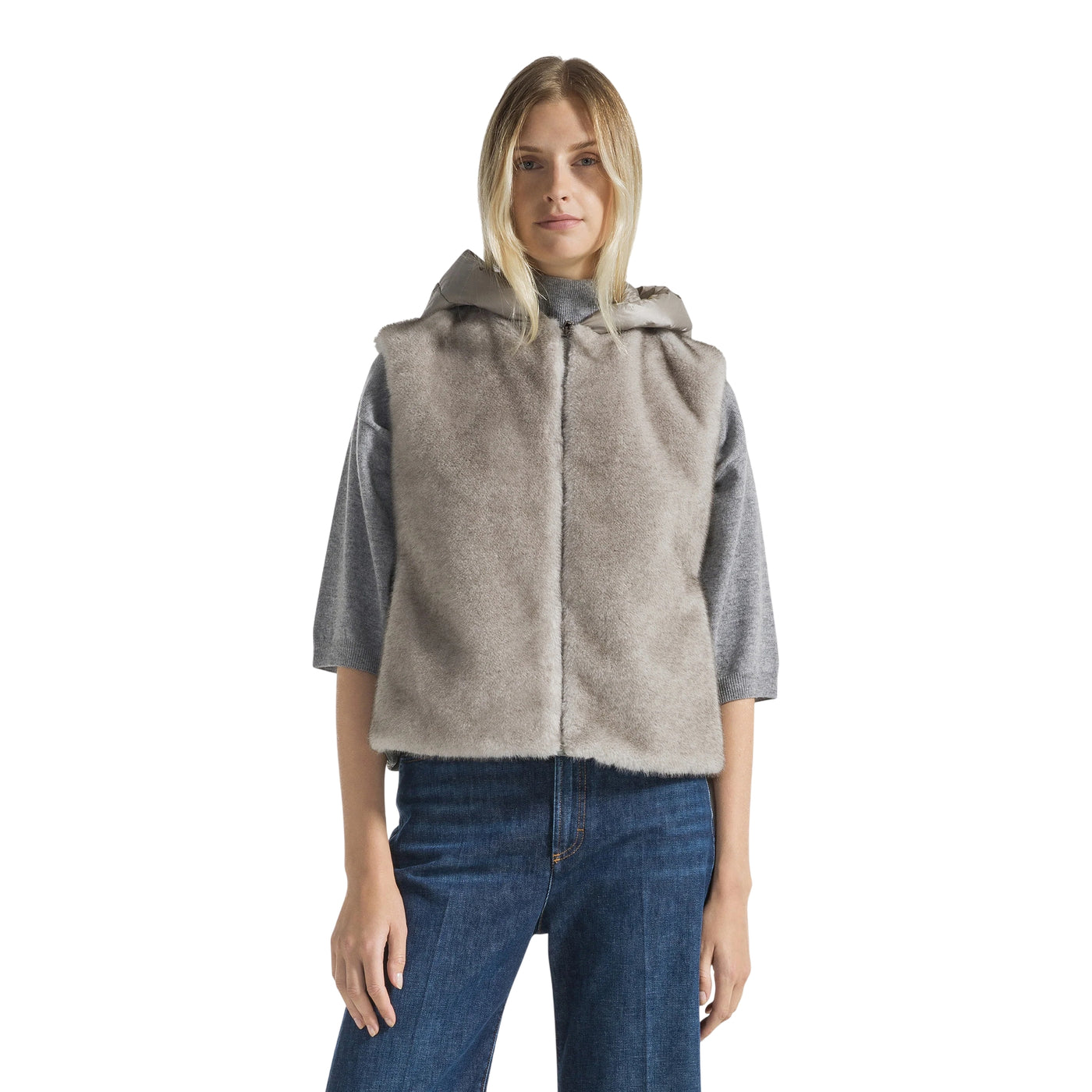 Gilet imbottito con cappuccio