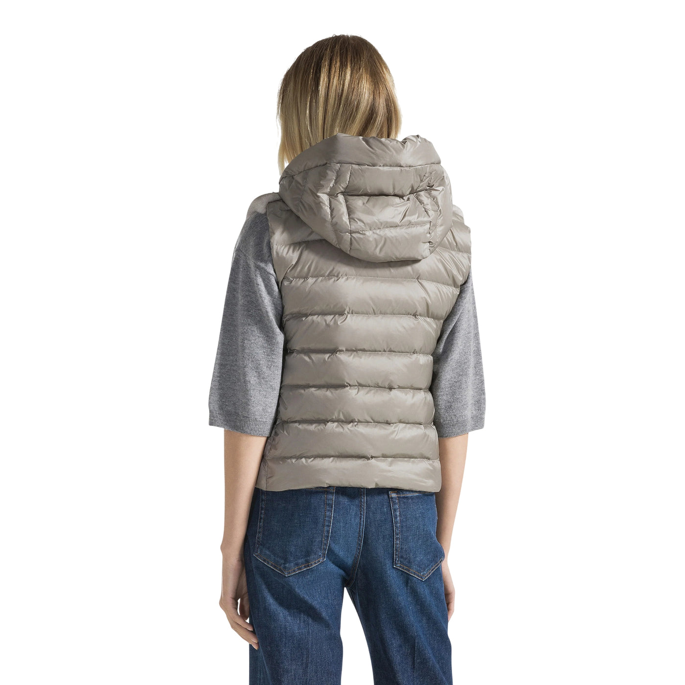 Gilet imbottito con cappuccio