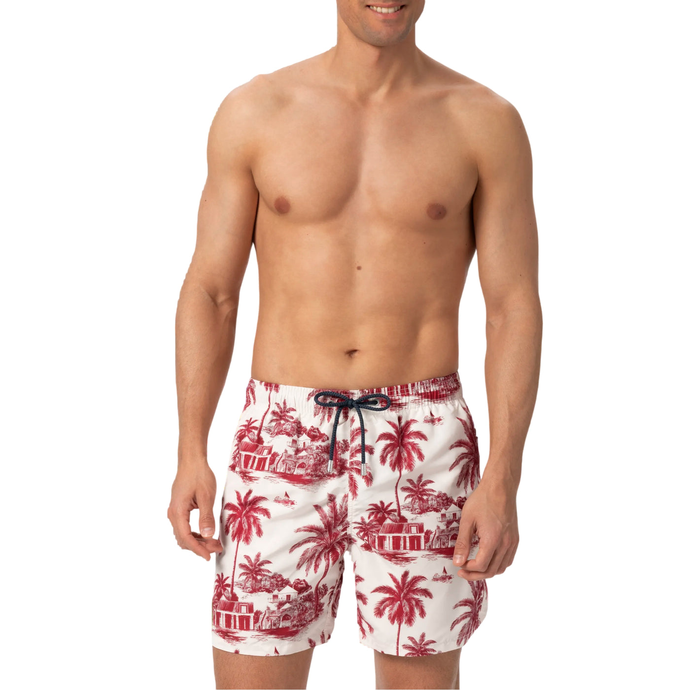 Costume Gustavia Uomo con stampa bordeaux modello frontale