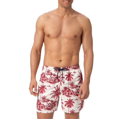 Costume Gustavia Uomo con stampa bordeaux modello frontale