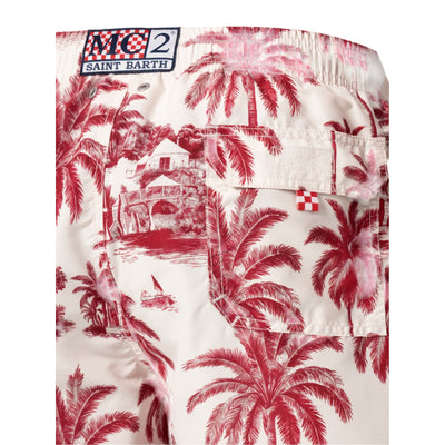Costume Gustavia Uomo con stampa bordeaux dettaglio retro