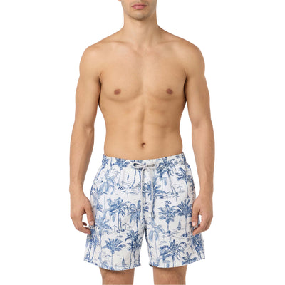Costume Gustavia Uomo con stampa navy modello frontale