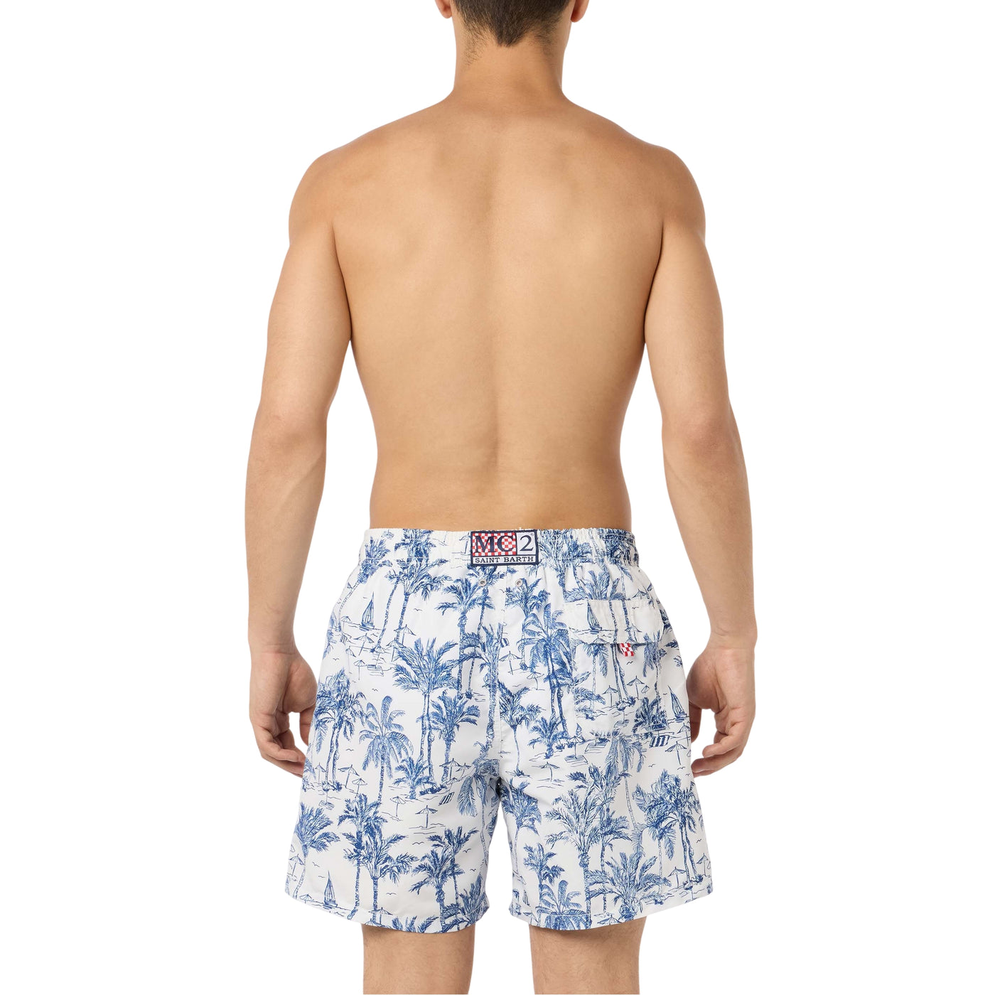 Costume Gustavia Uomo con stampa navy modello retro