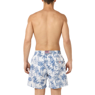 Costume Gustavia Uomo con stampa navy modello retro