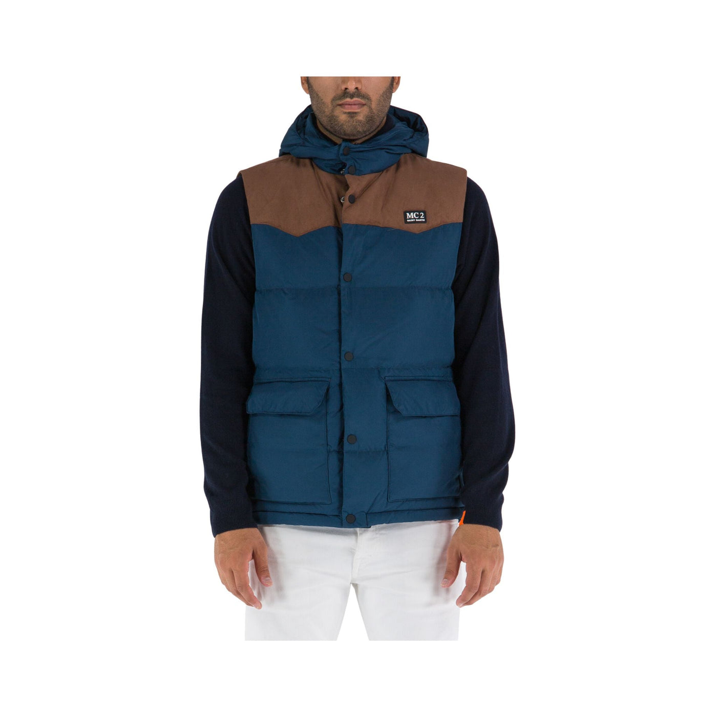 Gilet Uomo imbottito con bottoni frontali e due tasche con patta