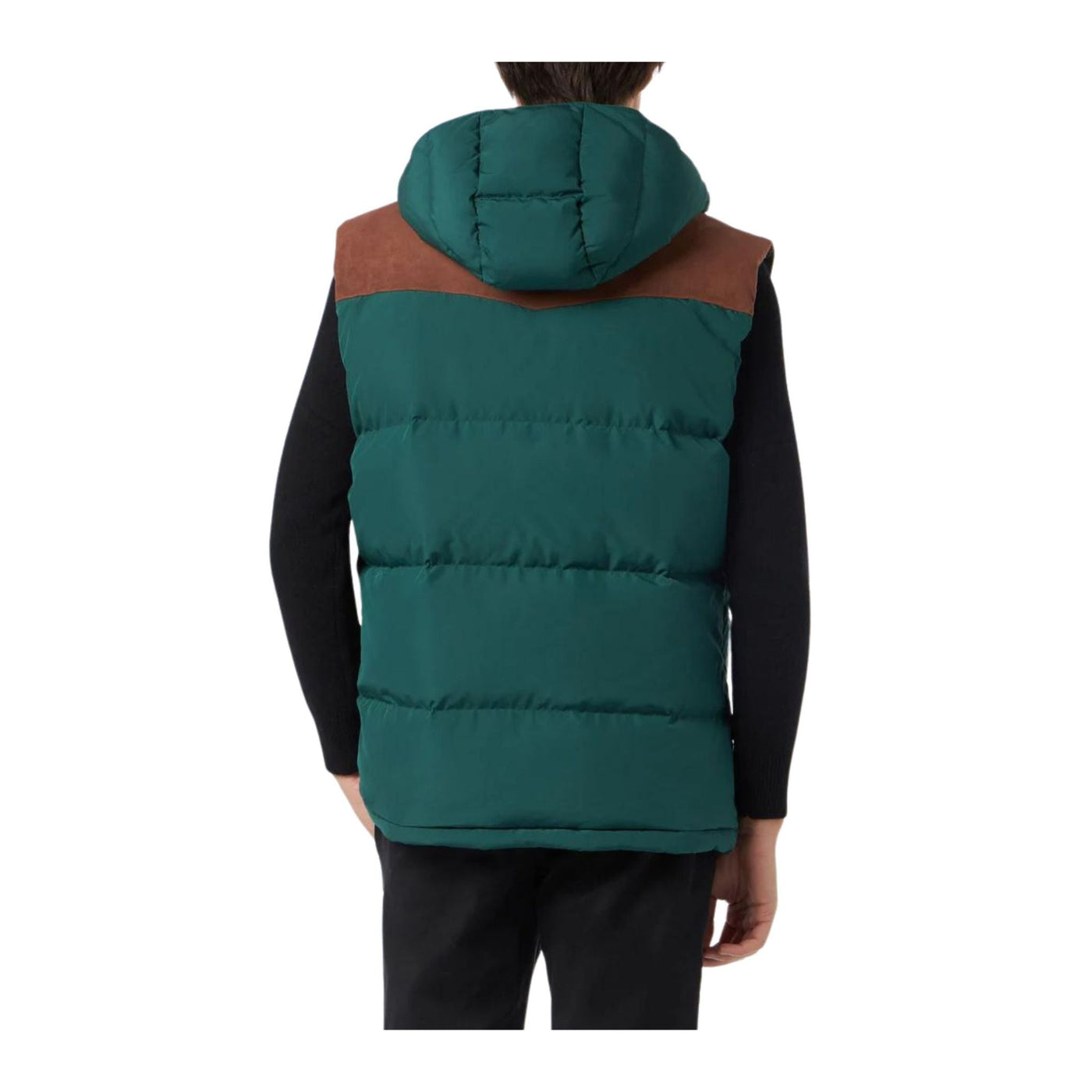 Gilet Uomo imbottito, con patte laterali e cappuccio