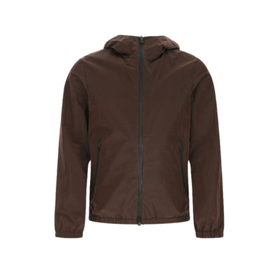 Men's waterproof jacket in brown nylon
