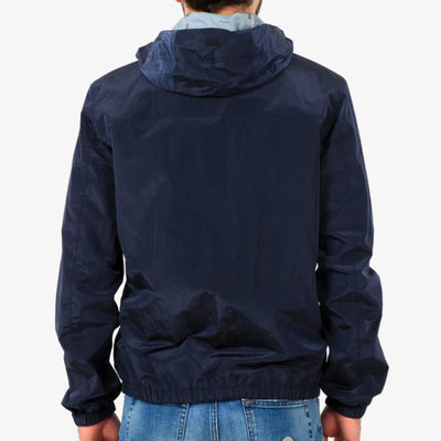 Waterproof men's jacket in blue nylon