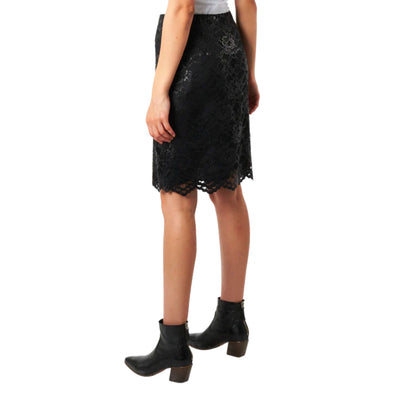 Women's skirt in shiny black lace