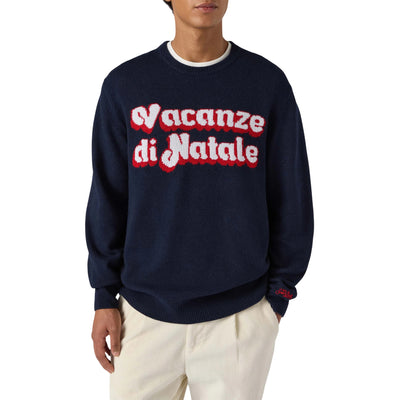 Maglione Uomo Heron con jacquard "Vacanza di Natale" modello frontale