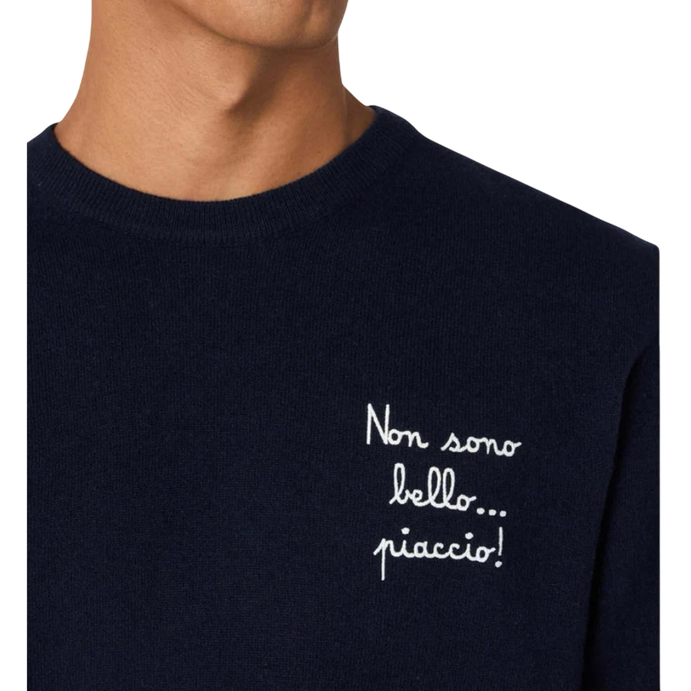 Maglione Uomo Heron Light con scritta ricamata dettaglio ricamo