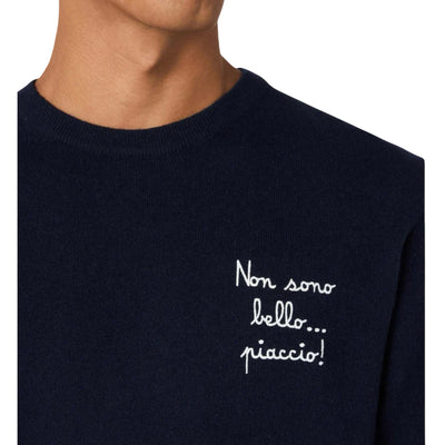 Maglione Uomo Heron Light con scritta ricamata dettaglio ricamo