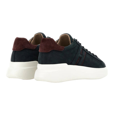 Sneakers Uomo, modello H580, con inserti Bordeaux e lacci in tono colore 