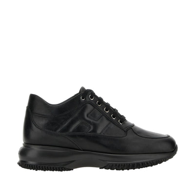 Sneakers Donna Interactive in pelle nera