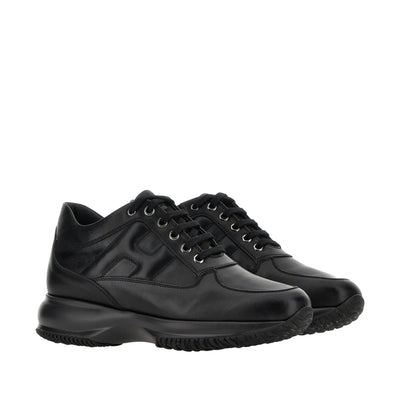 Sneakers Donna Interactive in pelle nera