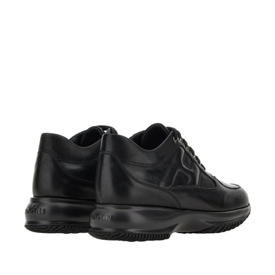 Sneakers Donna Interactive in pelle nera retro