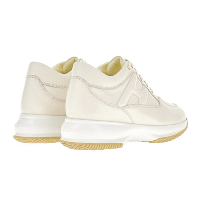 Sneakers Donna, modello Interactive, in pelle monocolore con impunture a vista