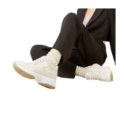 Sneakers Donna, modello Interactive, in pelle monocolore con impunture a vista