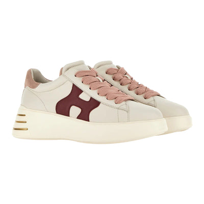 Sneakers Donna, modello Rebel, con logo Rosa laterale e suola con scanalature