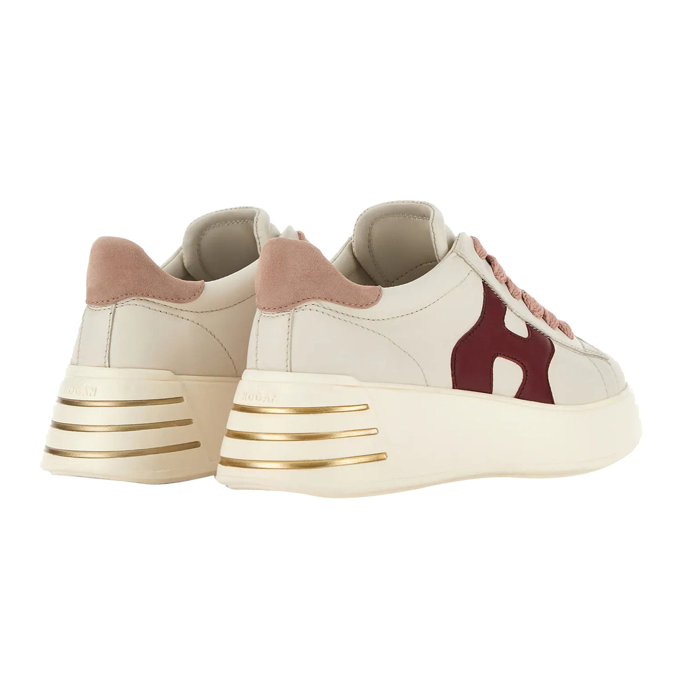 Sneakers Donna, modello Rebel, con logo Rosa laterale e suola con scanalature