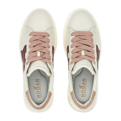 Sneakers Donna, modello Rebel, con logo Rosa laterale e suola con scanalature