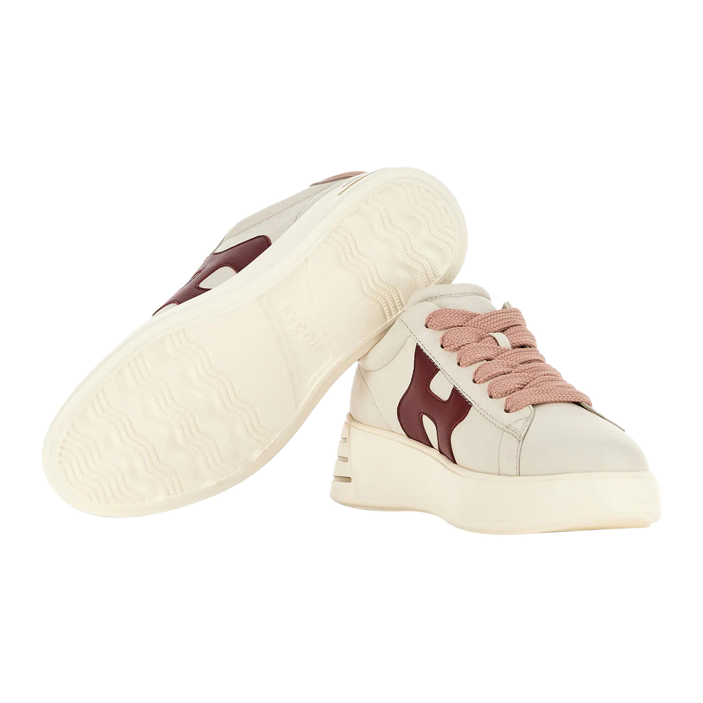 Sneakers Donna, modello Rebel, con logo Rosa laterale e suola con scanalature