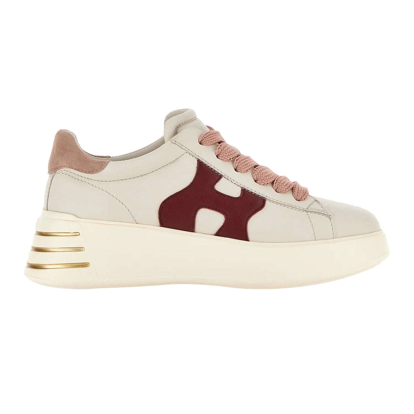 Sneakers Donna, modello Rebel, con logo Rosa laterale e suola con scanalature