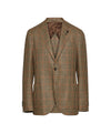 Men's Single Breasted Check Beige Jacket