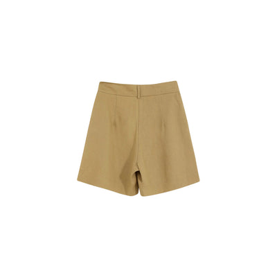 Shorts Donna in lino beige retro
