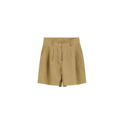 Shorts Donna in lino beige