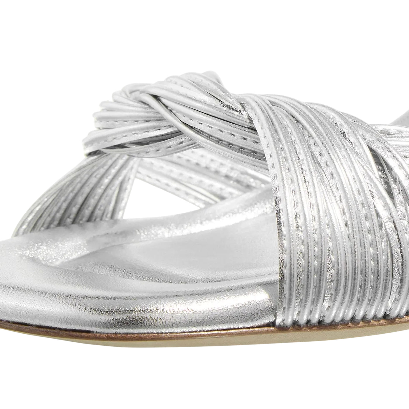 Sandali Donna Janis02 Argento con tacco dettaglio frontale