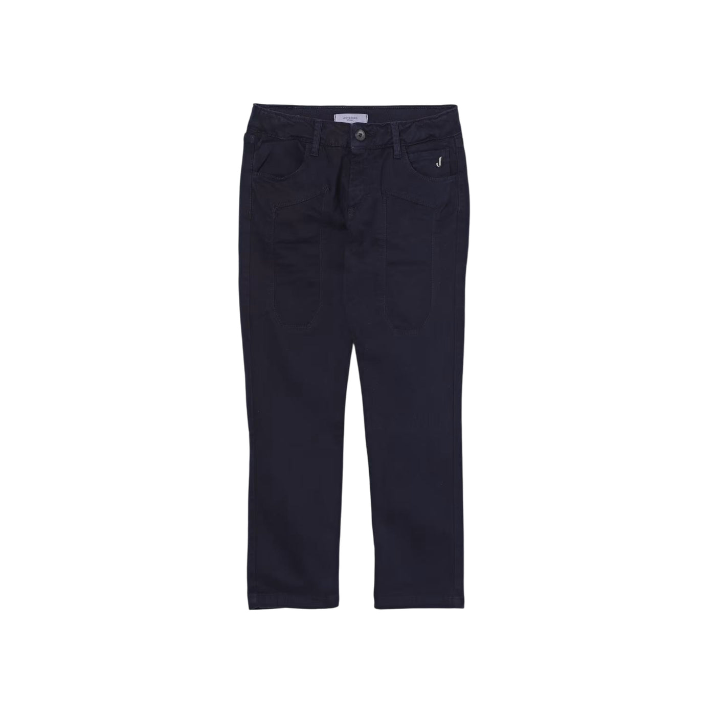 Pantalone Junior Blu, in cotone, con iconiche toppe frontali tono su tono 