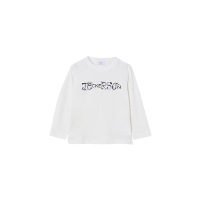 T-shirt Junior a girocollo, con maniche lunghe e stampa logo a contrasto 