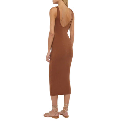 Abito Jennifer Donna a coste Marrone modella retro