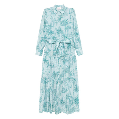 Abito lungo Jensen da Donna con stampa Verde acqua